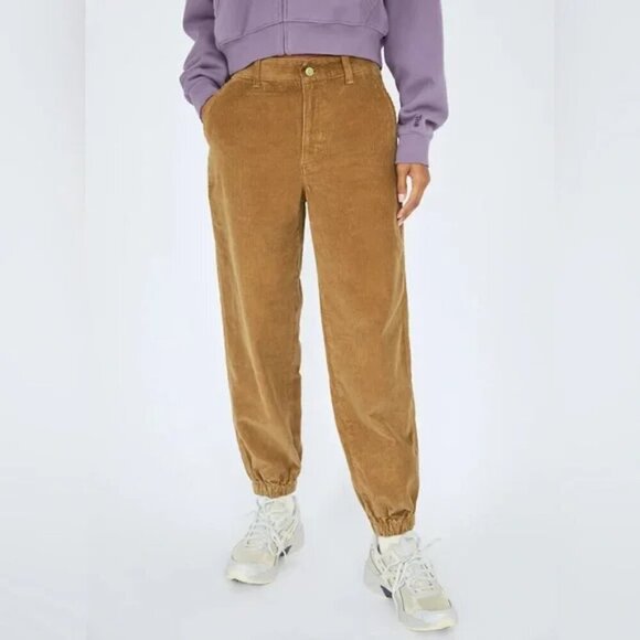 Aritzia TNA Chateau Brown Corduroy Jogger Pants 00 - Picture 1 of 9